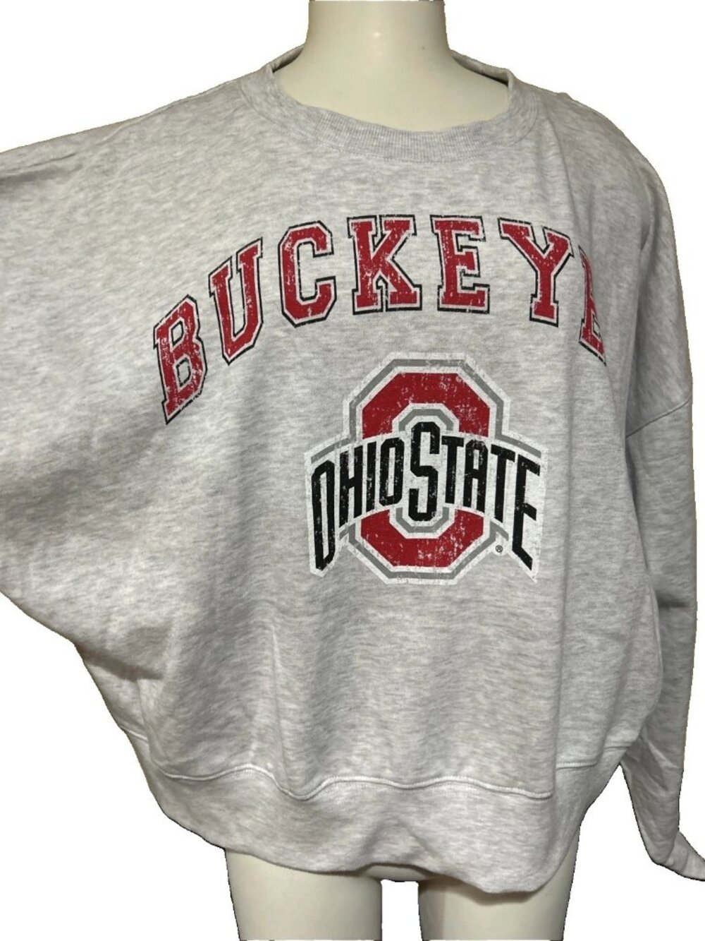 NEW Ohio State Buckeyes Colosseum Game Day Gray Crew Neck Sweatshirt Women's M